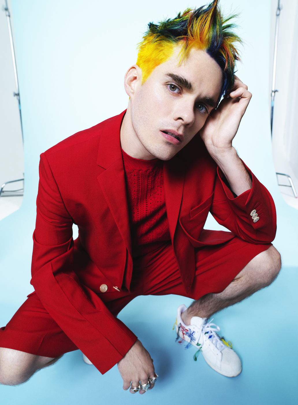 Awsten wears: All clothing Fendi, Shoes and rings his own