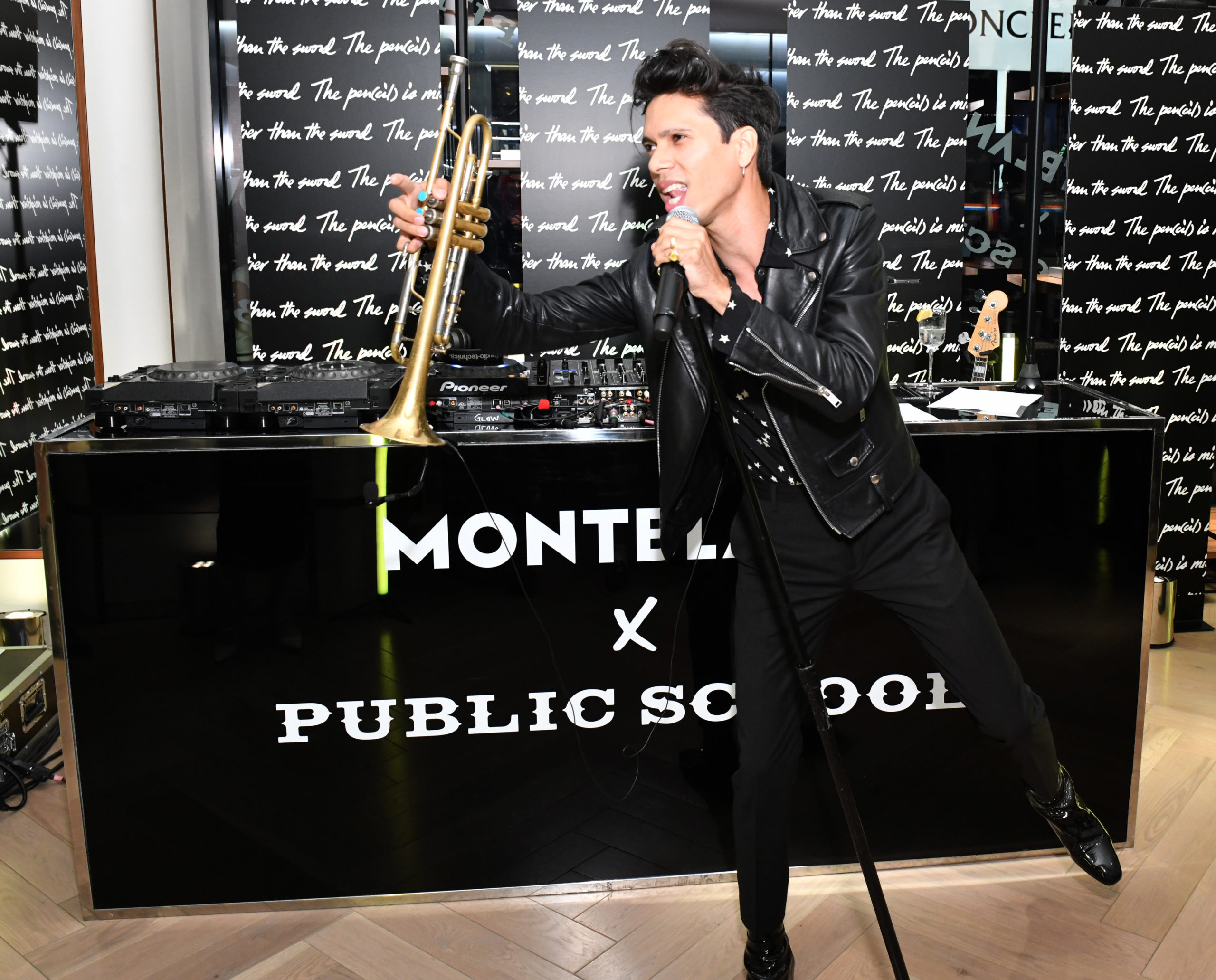  NEW YORK, NEW YORK - OCTOBER 13: Spencer Ludwig performs as Montblanc partners with Public School New York to launch a new environmentally conscious collection on October 13, 2021 in New York City. (Photo by Craig Barritt/Getty Images for Montblanc)