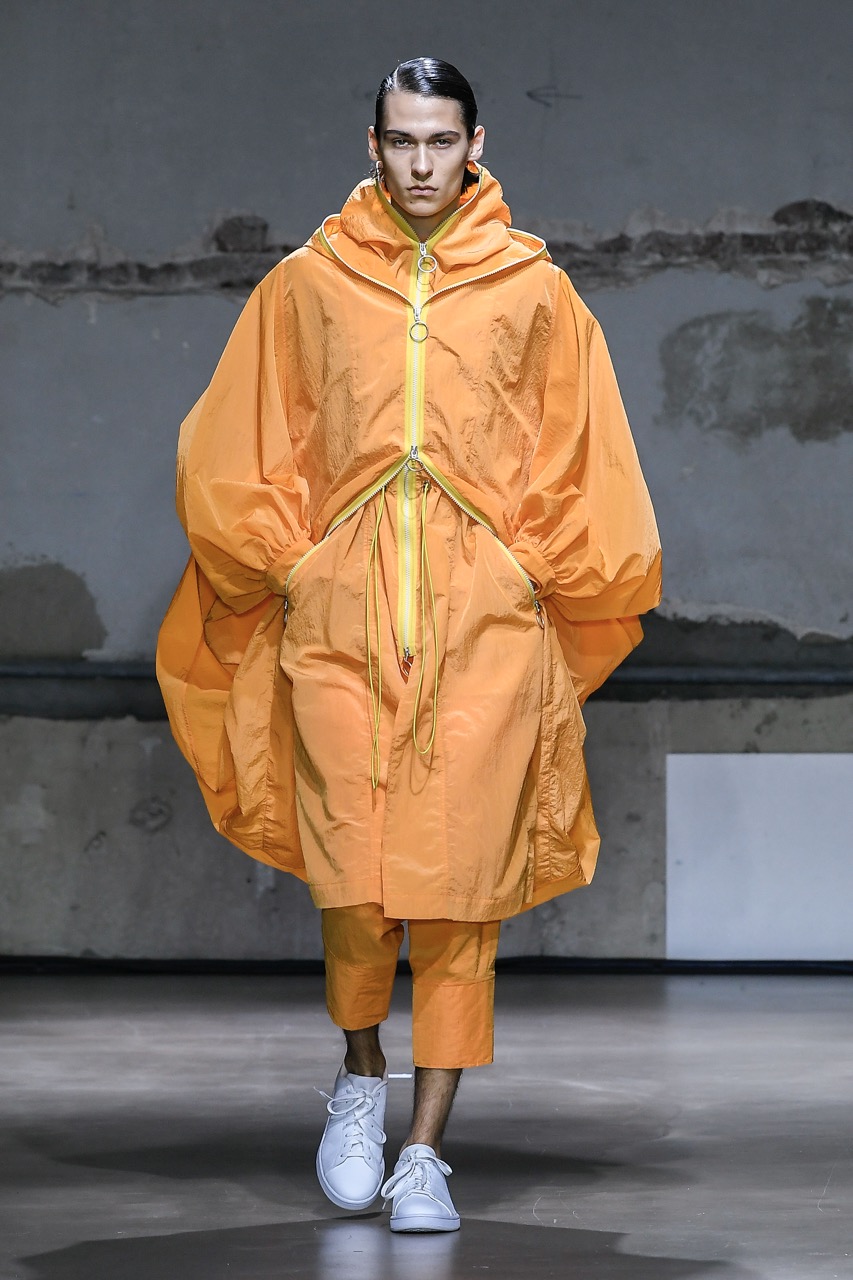  A model wearing an original creation from the womenswear summer 2023 collections in Paris from the house of DAWEI